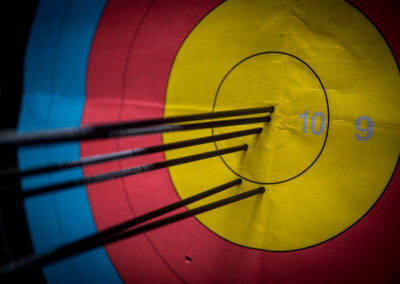 Archery coaching archery target